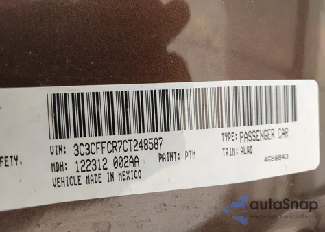 2012 Fiat 500 Lounge from USA, damaged, VIN 3C3CFFCR7CT248587